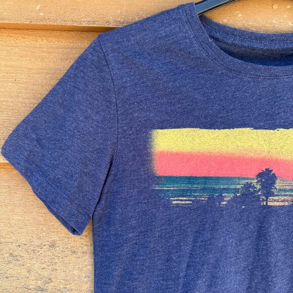 Goodfellow & Co Mens Beach Sunset Graphic T-Shirt Small Classic Fit Blue Cotton - Picture 4 of 11